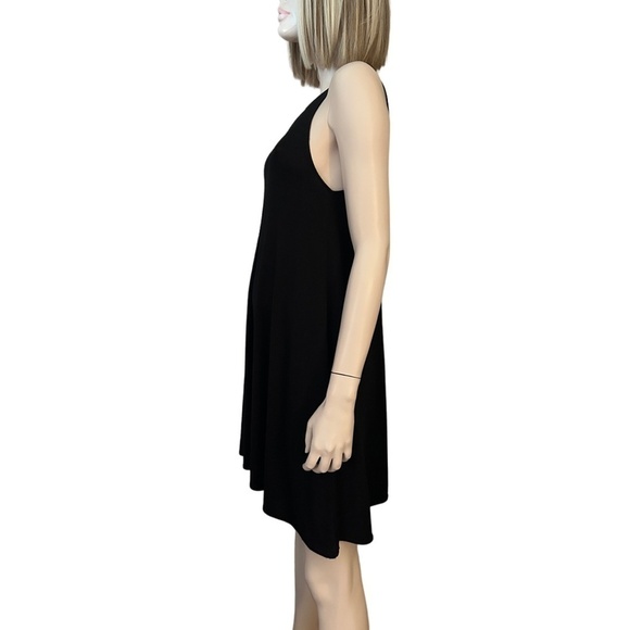 Aritzia Wilfred Free Black Dress Minimalist Tank Tunic Rayon Refined Fashion - Picture 5 of 15